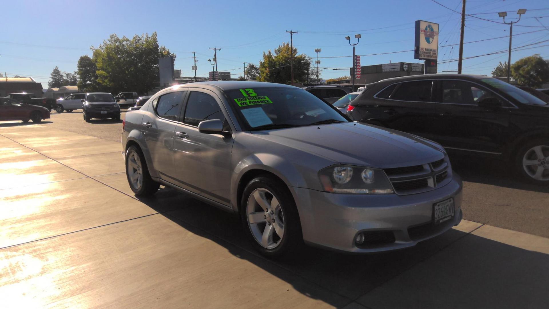 2013 SILVER Dodge Avenger SXT (1C3CDZCB9DN) with an 2.4L L4 DOHC 16V engine, 6-Speed Automatic transmission, located at 502 S. Riverside Avenue, Medford, OR, 97501, (541) 773-3136, 42.322803, -122.867477 - Photo#1