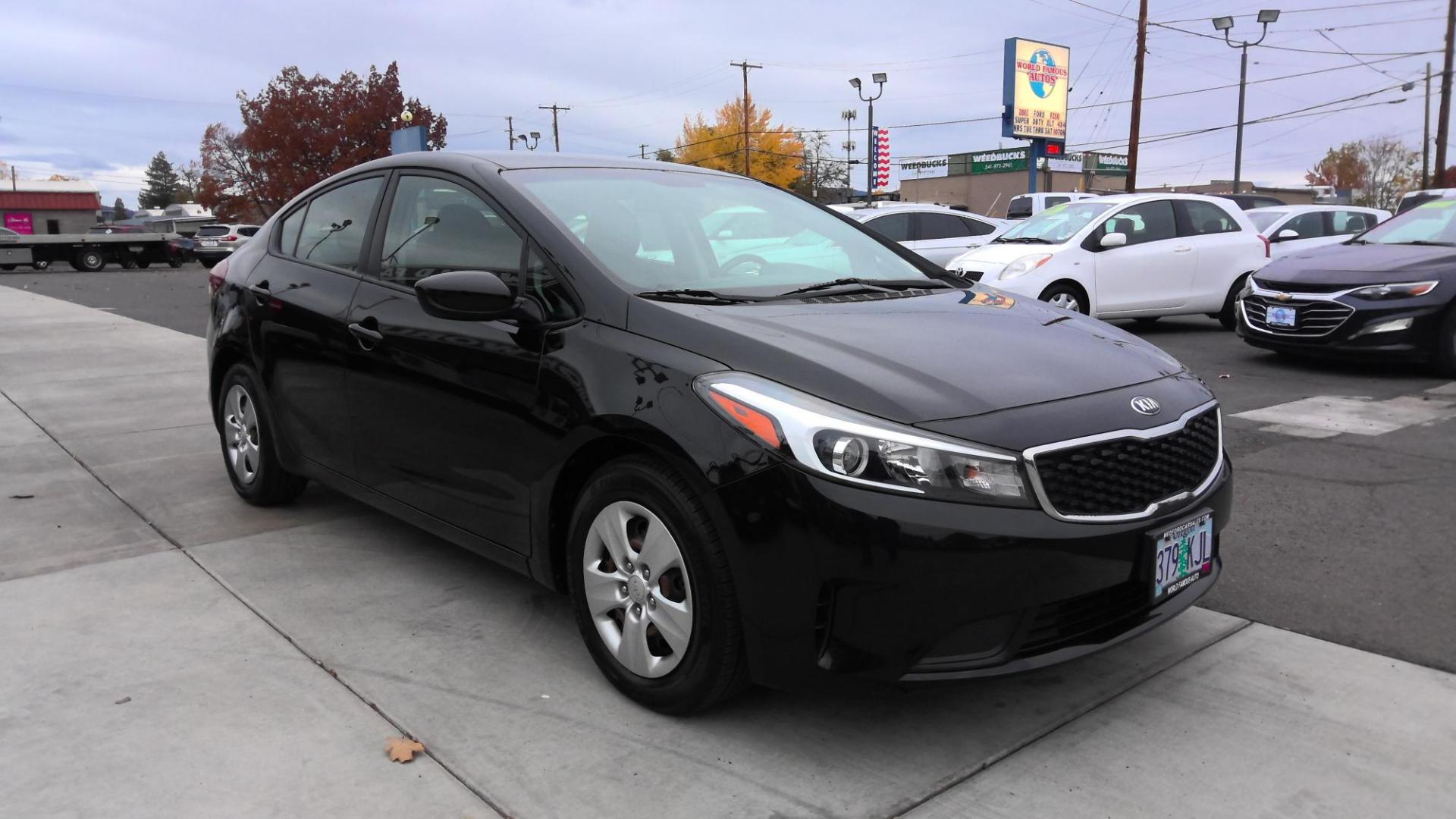 2017 BLACK Kia Forte LX 6M (3KPFK4A79HE) with an 2.0L L4 DOHC 16V engine, 6M transmission, located at 502 S. Riverside Avenue, Medford, OR, 97501, (541) 773-3136, 42.322803, -122.867477 - Photo#1