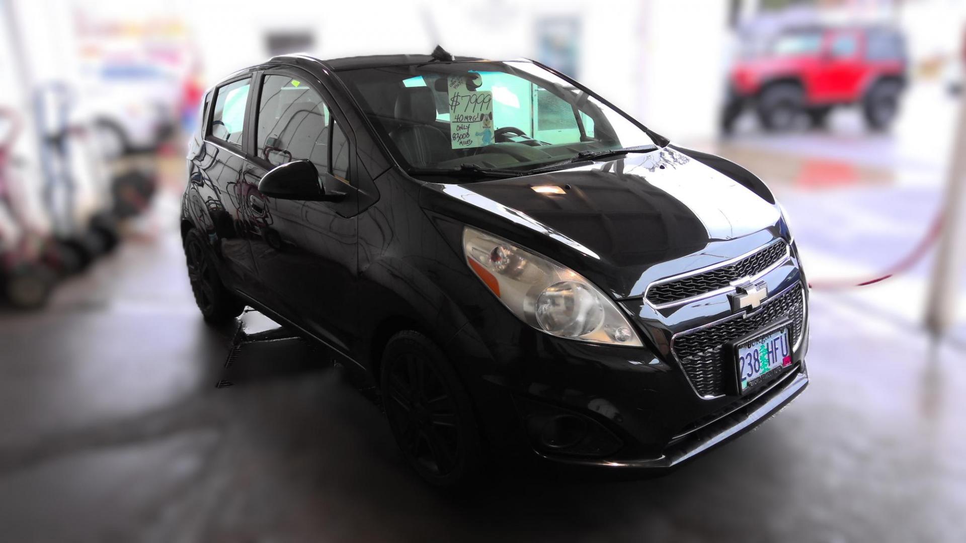 2014 BLACK Chevrolet Spark LS Auto (KL8CB6S99EC) with an 1.2L L4 16V DOHC engine, Continuously Variable Transmission transmission, located at 502 S. Riverside Avenue, Medford, OR, 97501, (541) 773-3136, 42.322803, -122.867477 - Photo#0