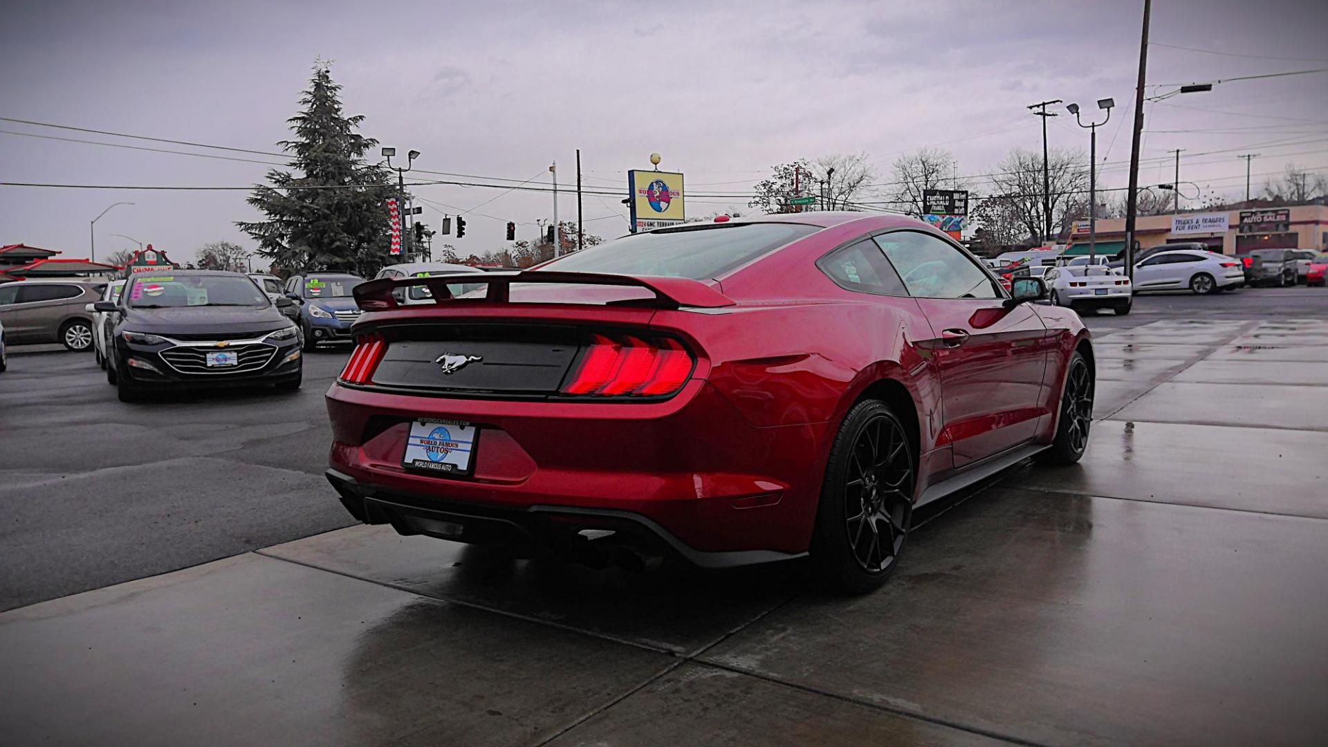 2019 RED Ford Mustang EcoBoost Coupe (1FA6P8TH5K5) with an 2.3L L4 DOHC 16V engine, located at 502 S. Riverside Avenue, Medford, OR, 97501, (541) 773-3136, 42.322803, -122.867477 - Photo#2