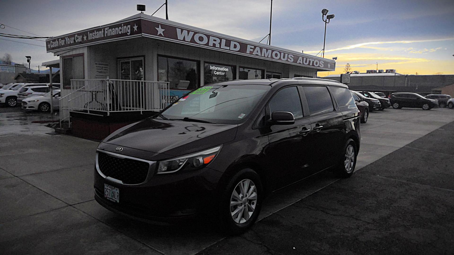 2016 RED Kia Sedona LX (KNDMB5C1XG6) with an 3.3L V6 DOHC 24V engine, 6-Speed Automatic transmission, located at 502 S. Riverside Avenue, Medford, OR, 97501, (541) 773-3136, 42.322803, -122.867477 - Photo#0