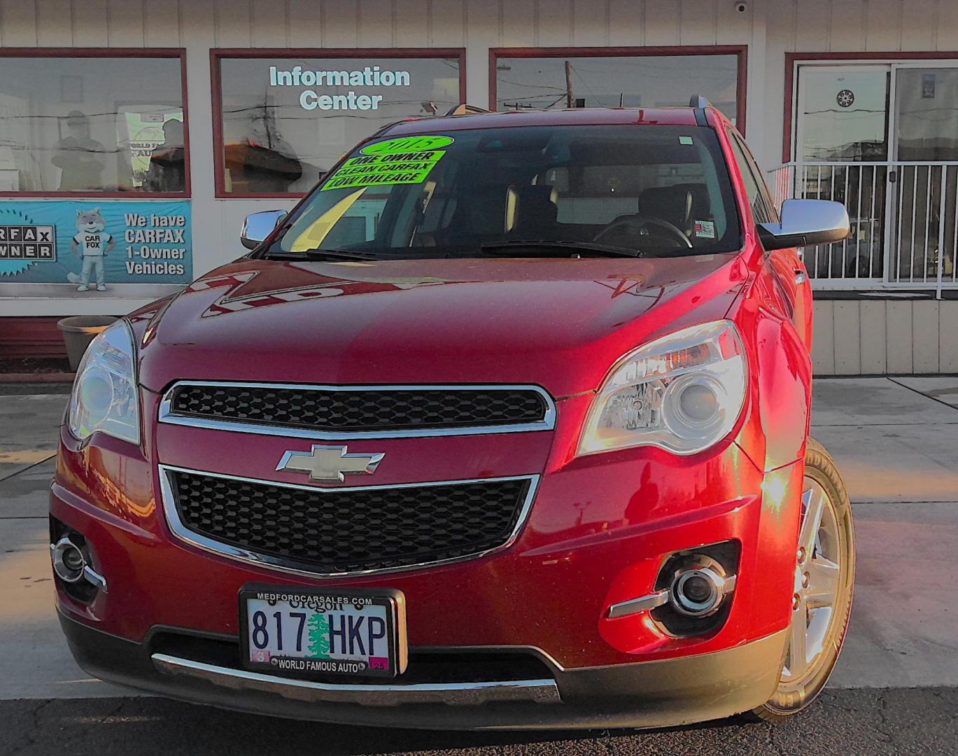 2015 MAROON Chevrolet Equinox LTZ AWD (2GNFLHEKXF6) with an 2.4L L4 DOHC 16V FFV engine, 6-Speed Automatic transmission, located at 502 S. Riverside Avenue, Medford, OR, 97501, (541) 773-3136, 42.322803, -122.867477 - Photo#1