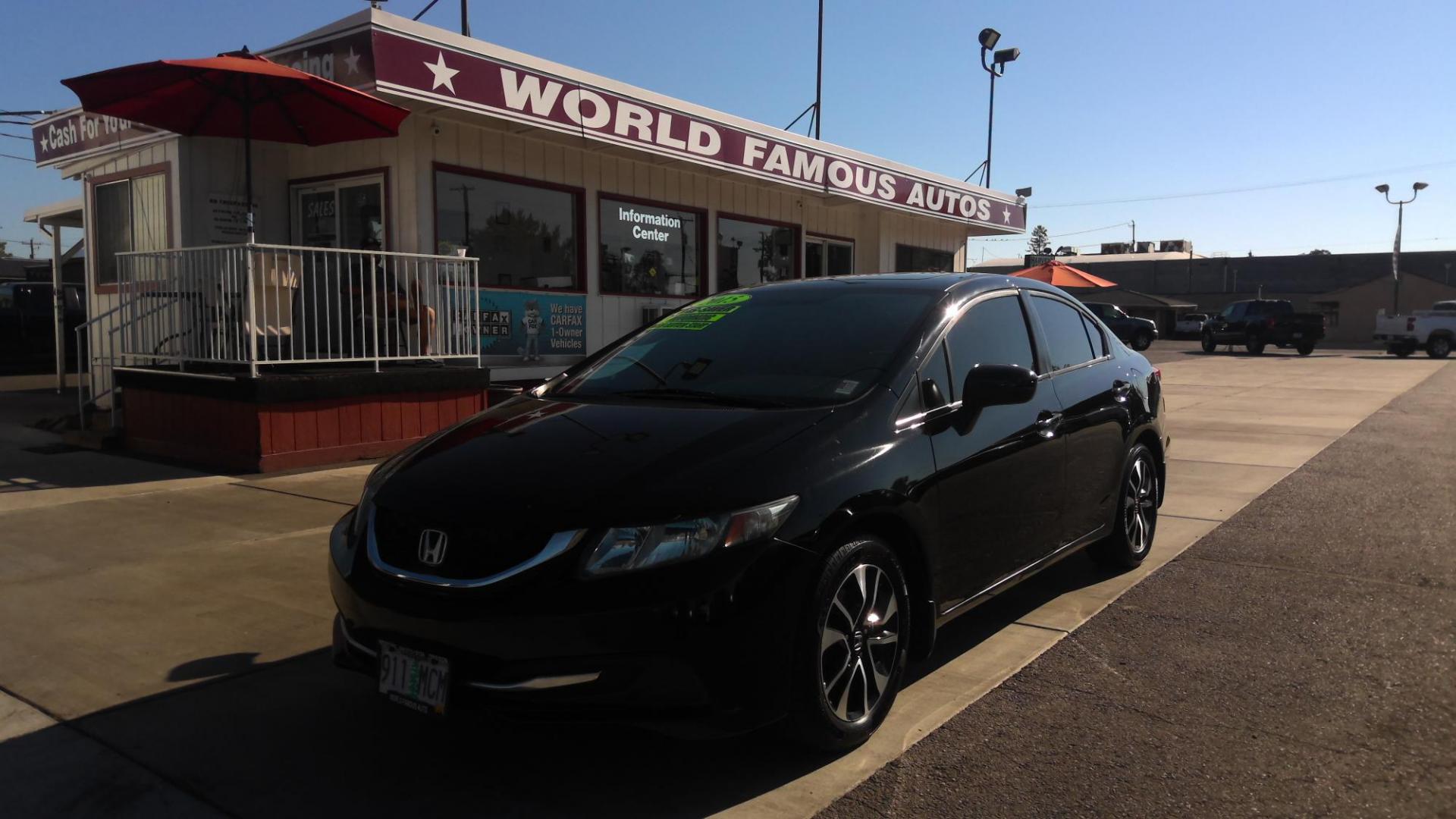 2015 BLACK Honda Civic EX Sedan CVT (19XFB2F84FE) with an 1.8L L4 SOHC 16V engine, Continuously Variable Transmission transmission, located at 502 S. Riverside Avenue, Medford, OR, 97501, (541) 773-3136, 42.322803, -122.867477 - Photo#0