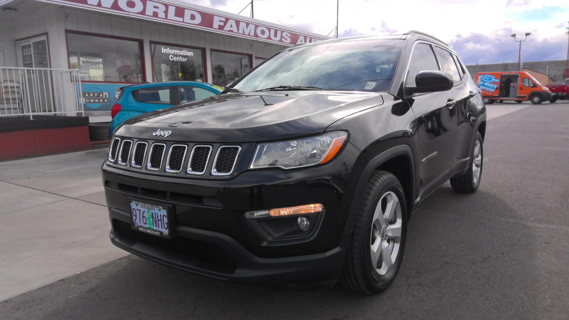 2018 BLACK Jeep Compass Sport FWD (3C4NJCBB6JT) with an 2.4L L4 DOHC 16V engine, located at 502 S. Riverside Avenue, Medford, OR, 97501, (541) 773-3136, 42.322803, -122.867477 - Photo#0