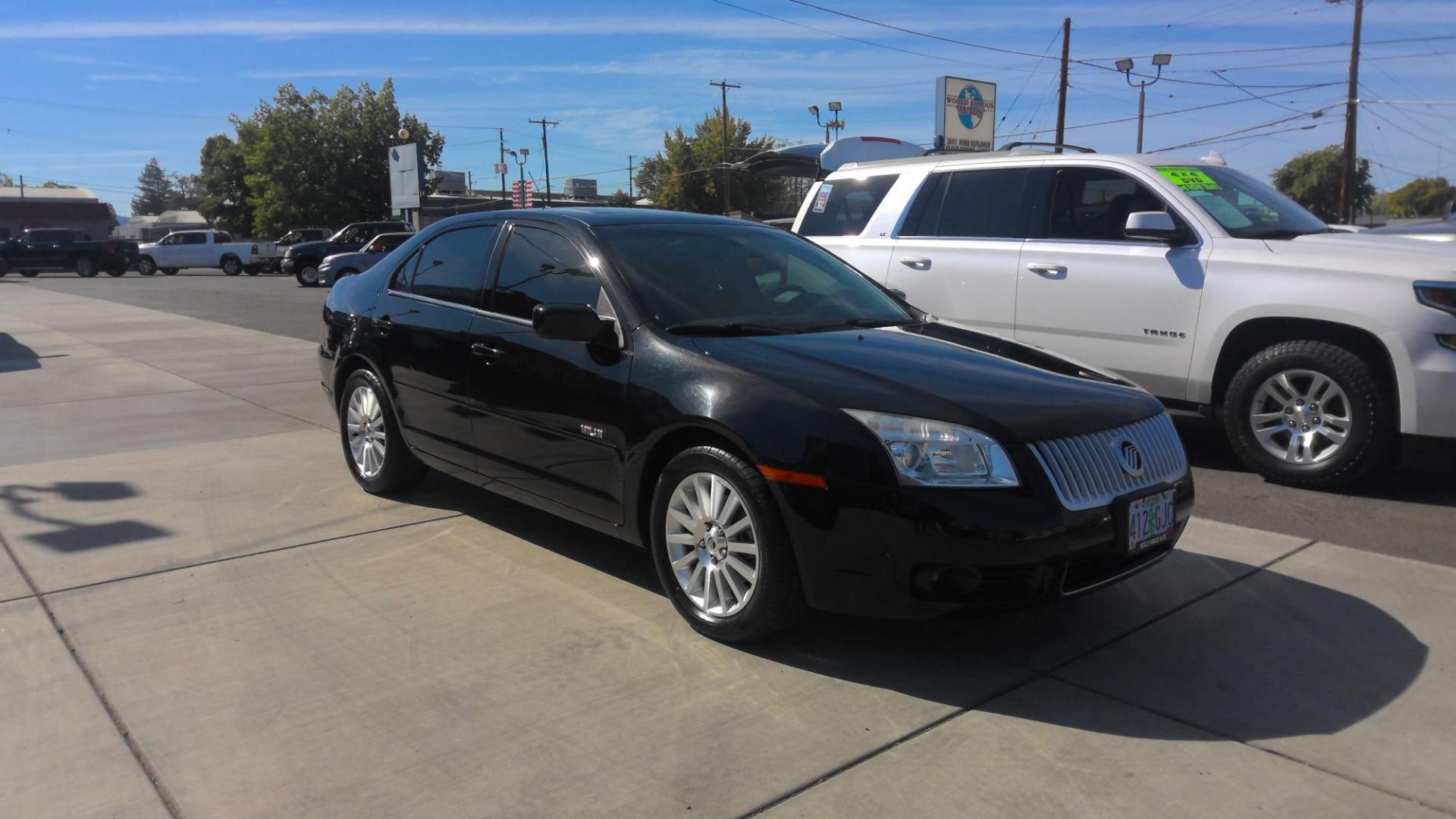 2007 BLACK Mercury Milan V6 Premier (3MEHM08137R) with an 3.0L V6 DOHC 24V engine, 6-Speed Automatic Overdrive transmission, located at 502 S. Riverside Avenue, Medford, OR, 97501, (541) 773-3136, 42.322803, -122.867477 - Photo#1