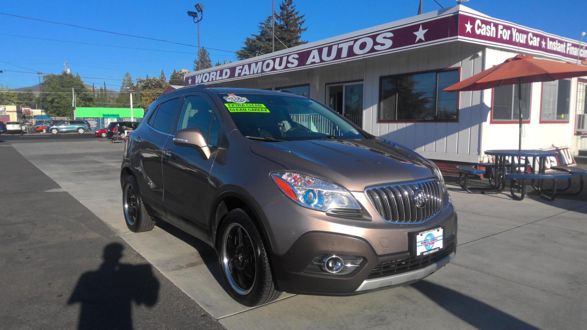 2014 PEWTER Buick Encore Premium AWD (KL4CJHSB1EB) with an 1.4L L4 DOHC 16V TURBO engine, 6-Speed Automatic transmission, located at 502 S. Riverside Avenue, Medford, OR, 97501, (541) 773-3136, 42.322803, -122.867477 - Photo#0